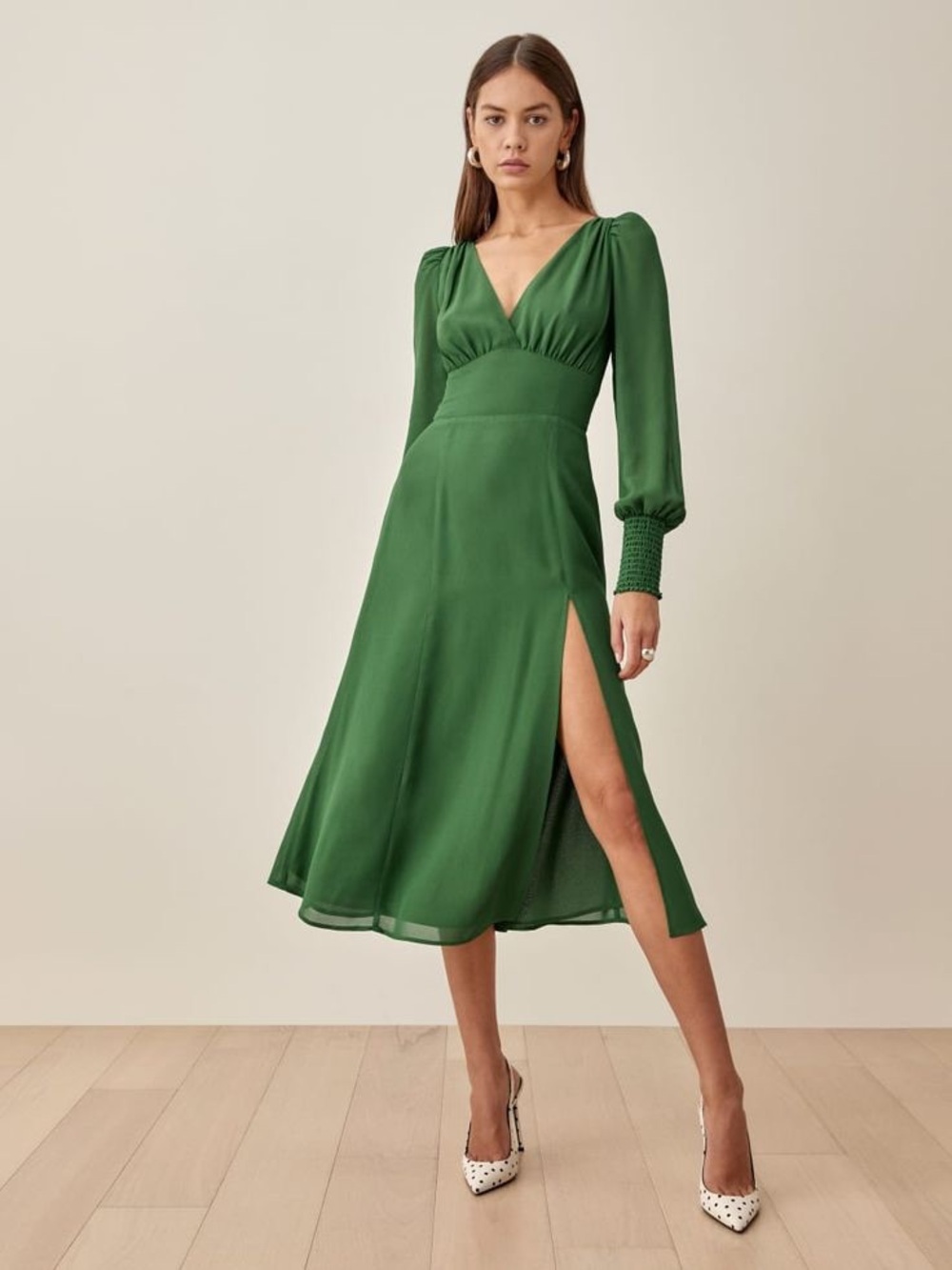 Reformation green Lindero dress size 8